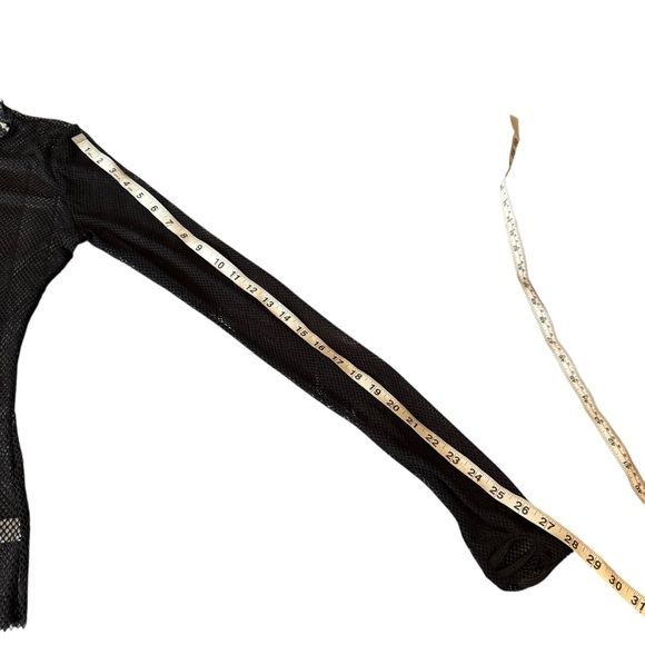 NWT CURRENT MOOD BLACK STUDDED MESH LONG SLEEVE TOP – SIZE M DOLLS KILL - Picture 11 of 13